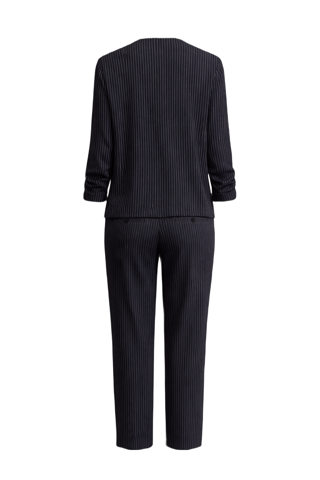 1990s Navy Blue Synthetic Blend 2-Piece Set - Back View