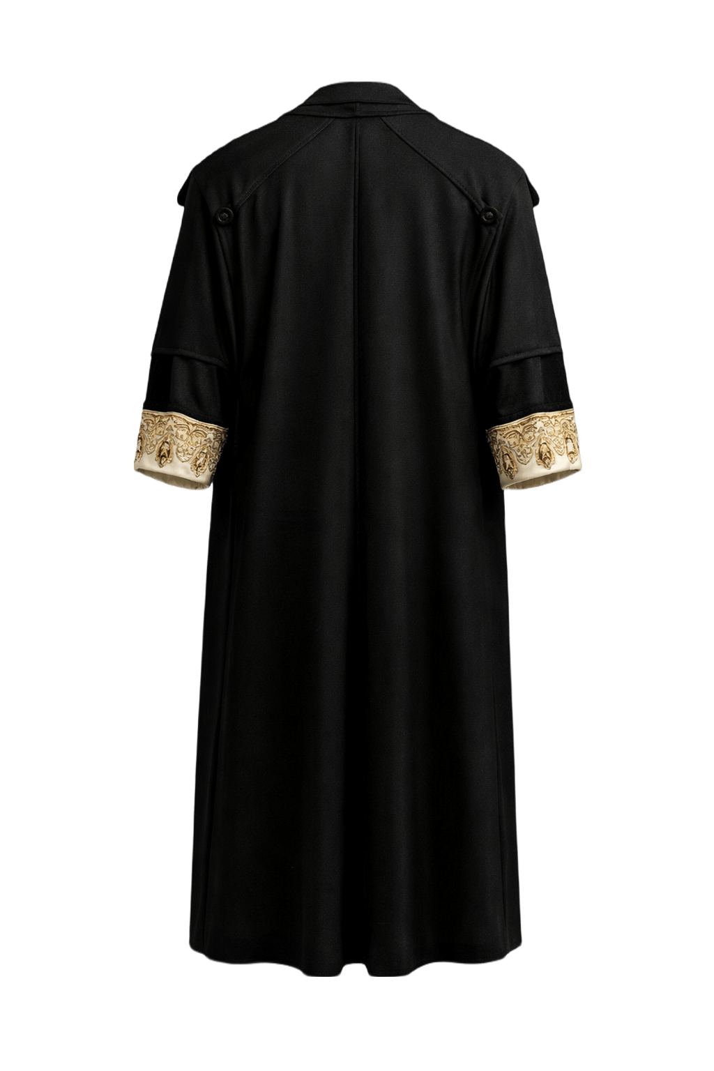1930s Black Synthetic Blend Coat - Back View