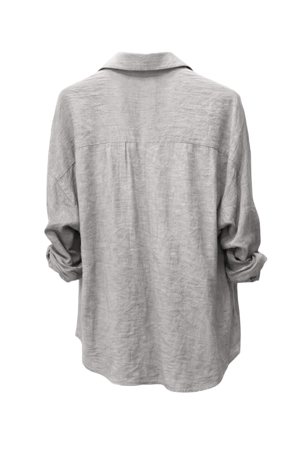 1990s Light Gray Linen Blend Shirt - Back View