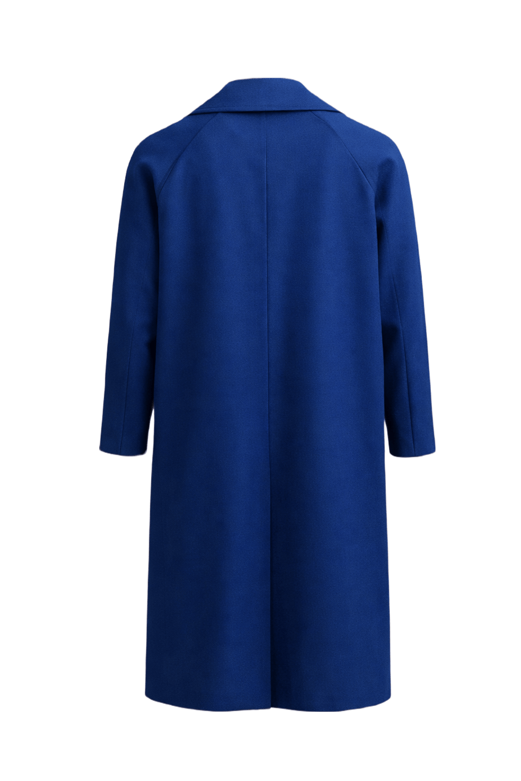 1980s Royal Blue Synthetic Blend Coat - Back View