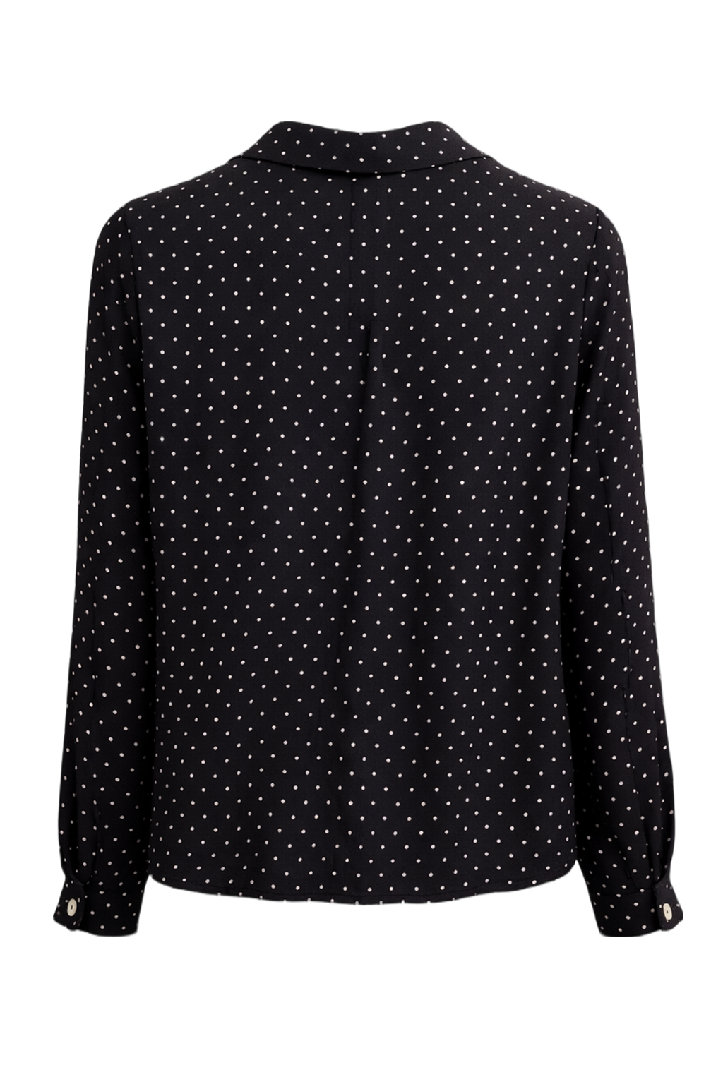 1990s Black Synthetic Blend Blouse - Back View