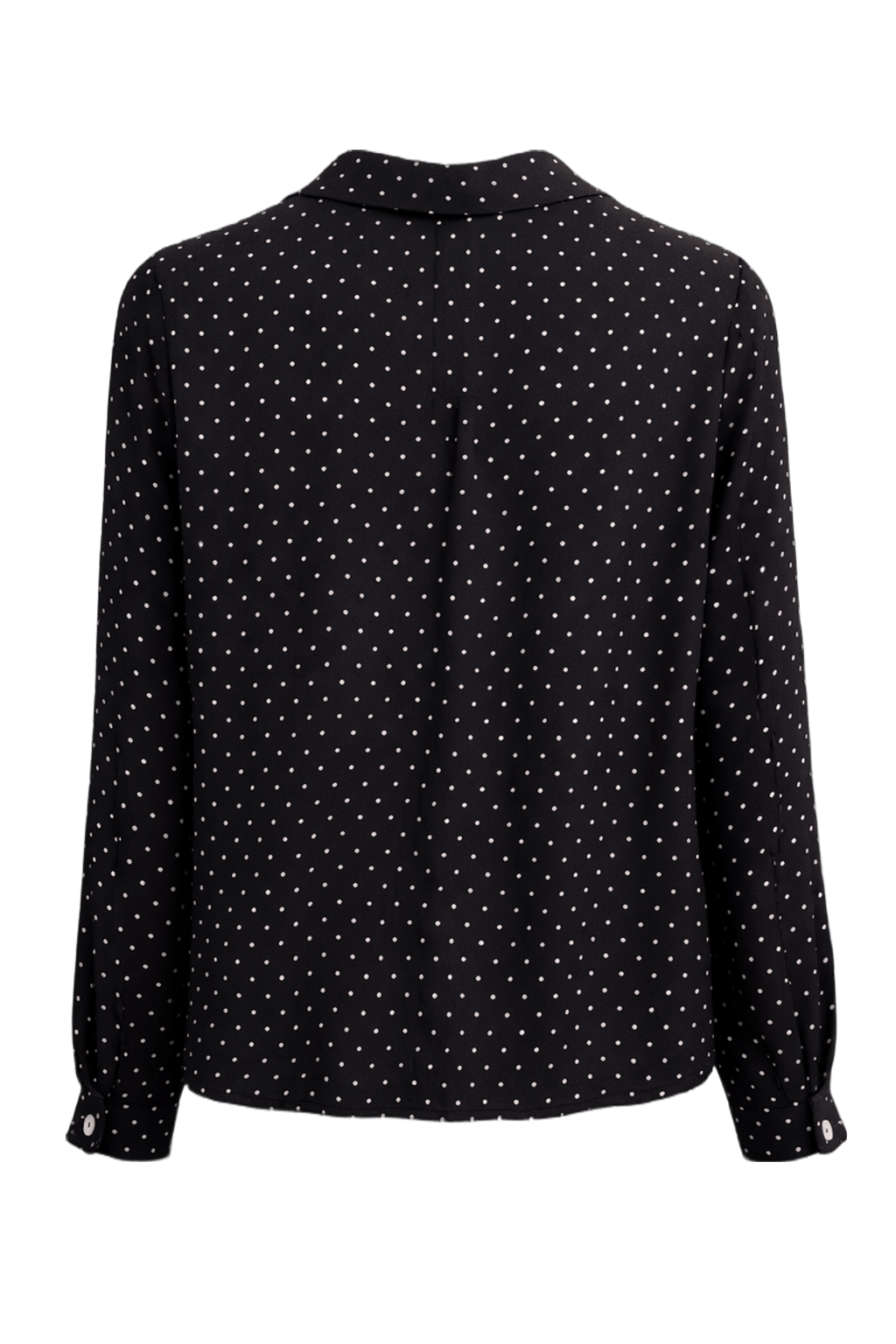 1990s Black Synthetic Blend Blouse - Back View
