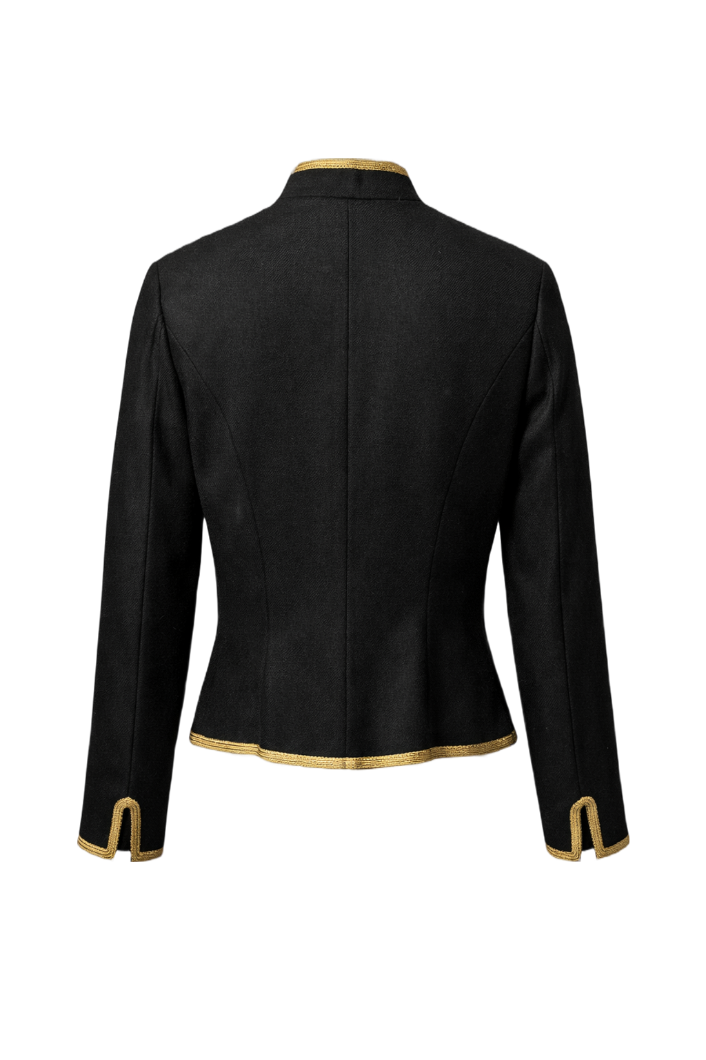 1990s Black Wool Embroidered Jacket - Back View