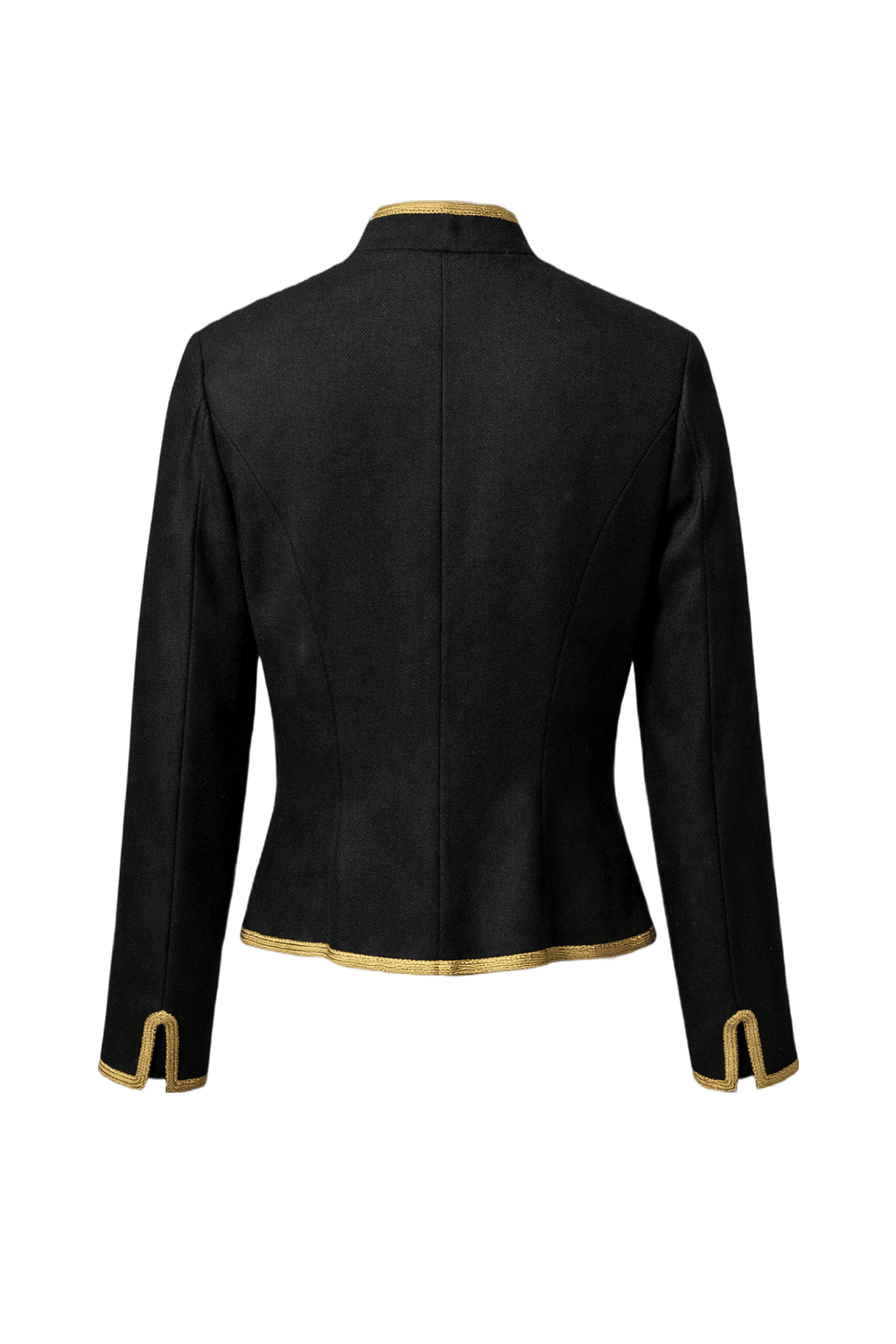 1990s Black Wool Embroidered Jacket - Back View