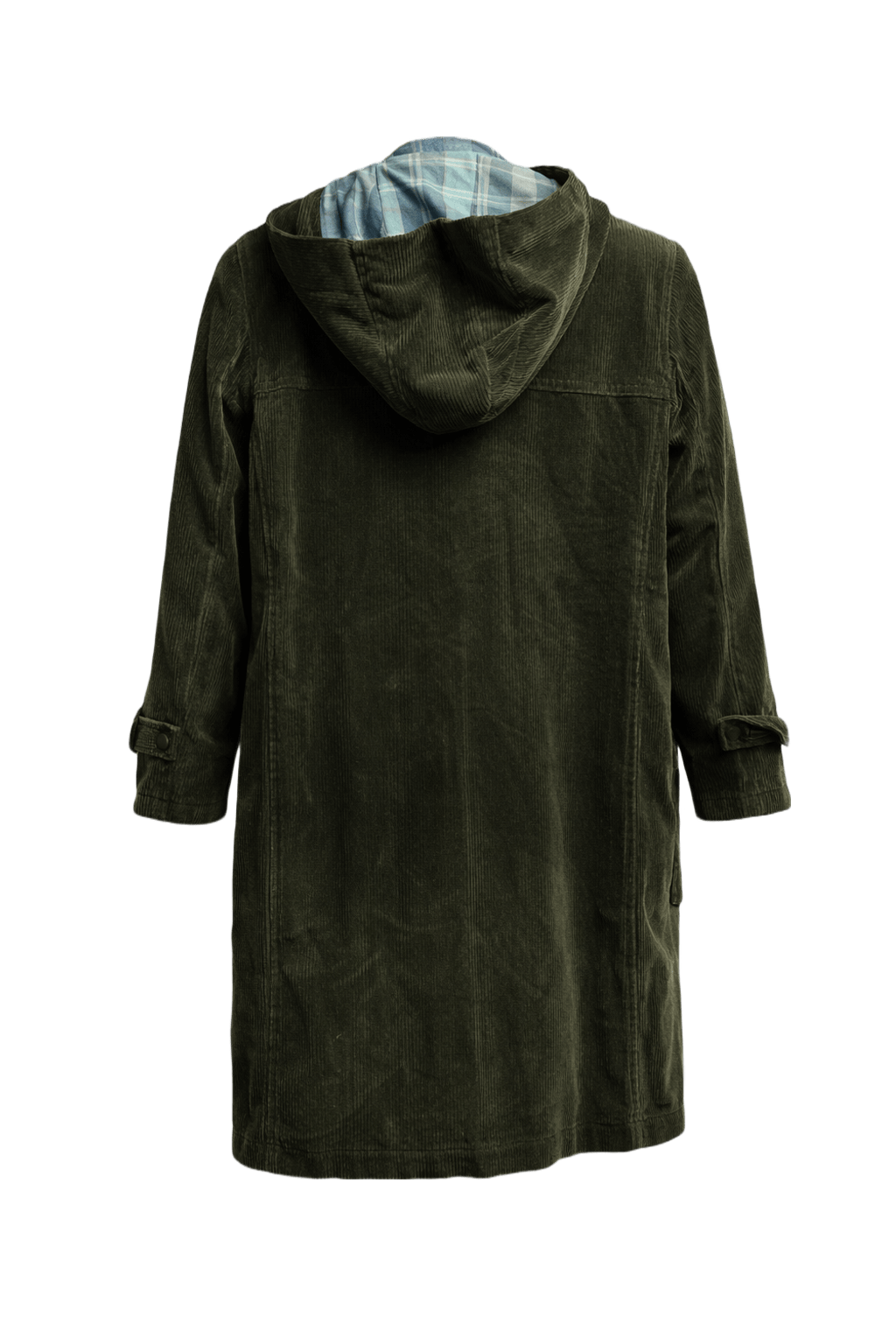 1970s Olive Green Corduroy Coat - Back View