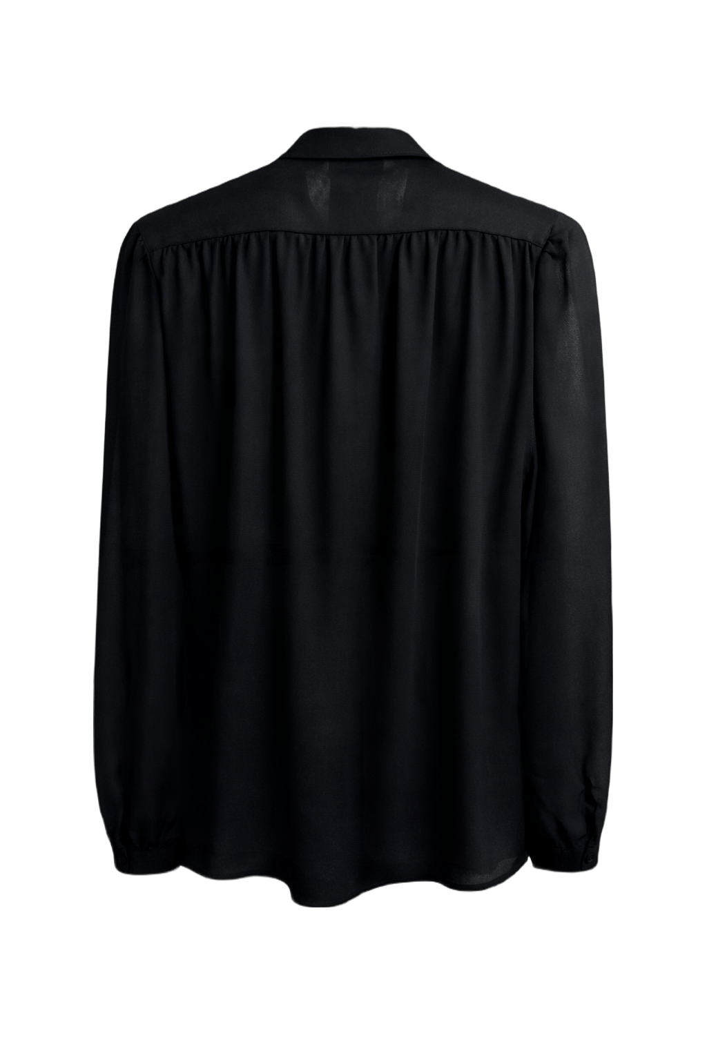 1990s Black Silk Blend Blouse - Back View