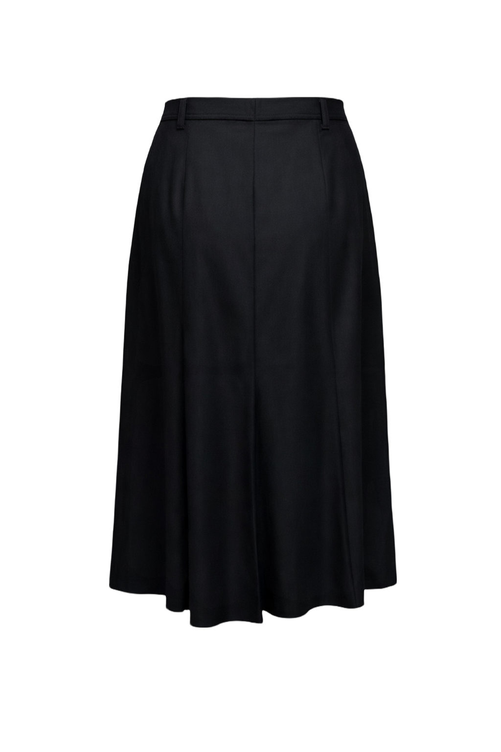 1970s Black Wool Blend Skirt - Back View