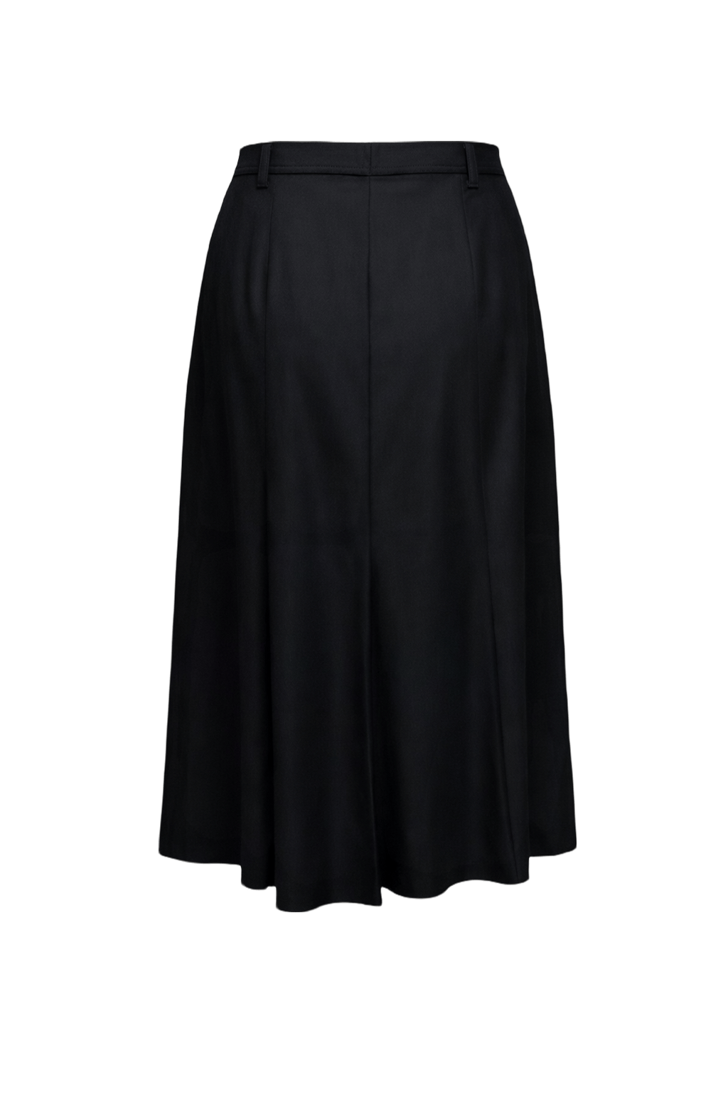 1970s Black Wool Blend Skirt - Back View