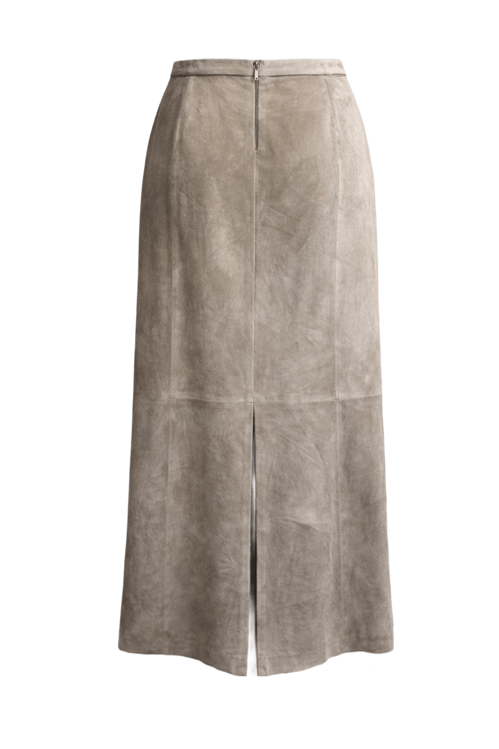 1970s Beige Wool Blend Skirt - Back View