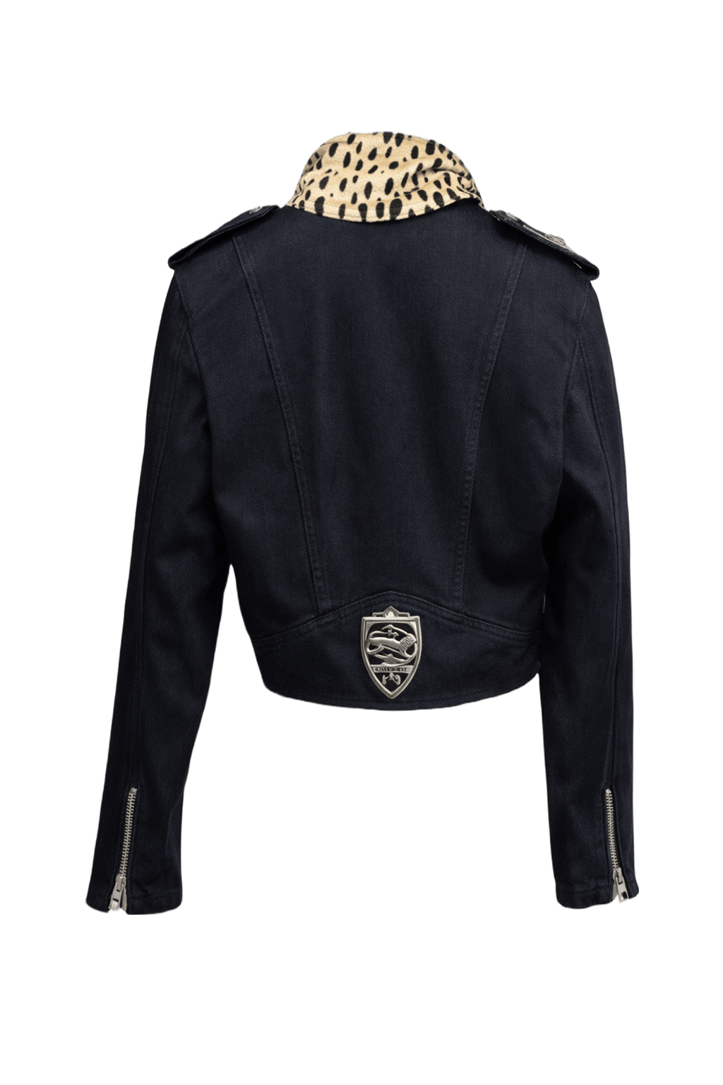 1990s Black Denim Jacket - Back View