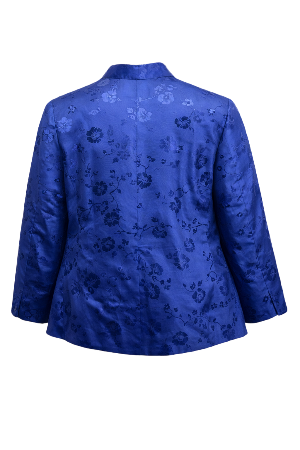 1970s Royal Blue Satin Jacket - Back View