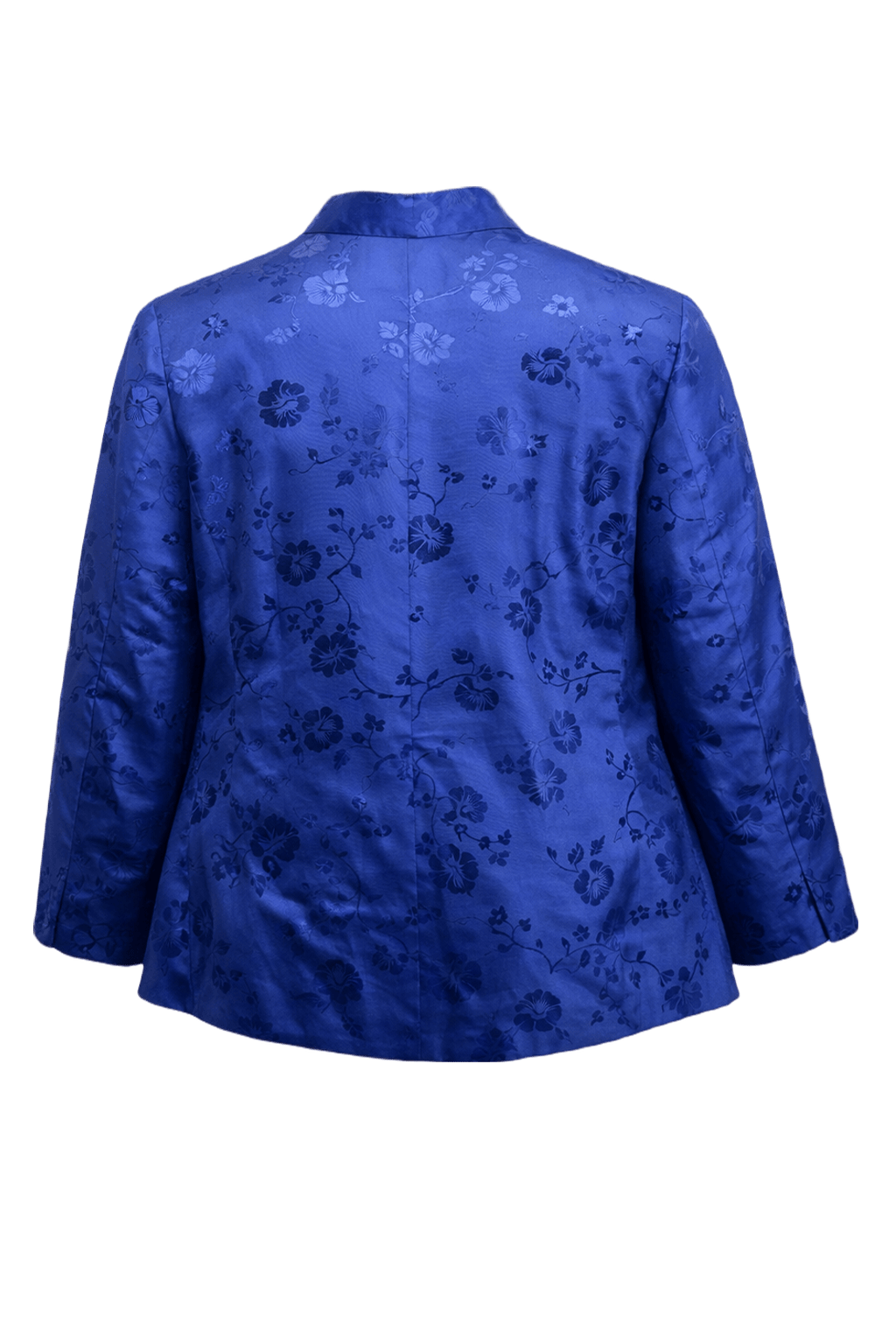 1970s Royal Blue Satin Jacket - Back View