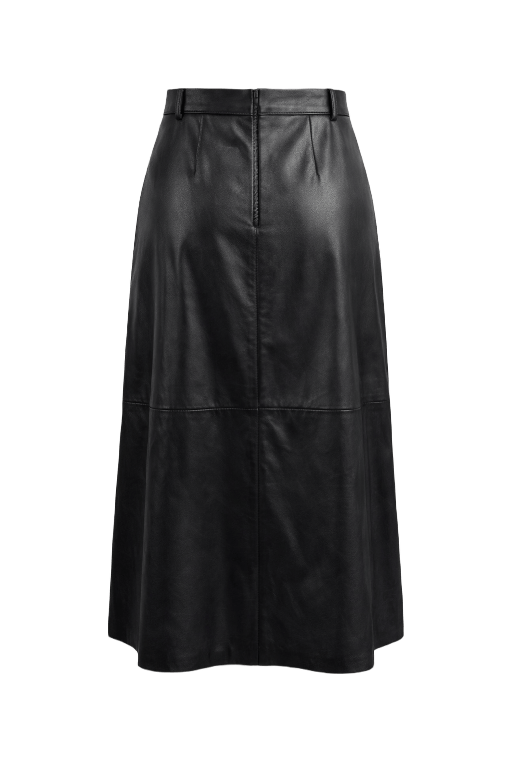 1990s Black Leather Skirt - Back View