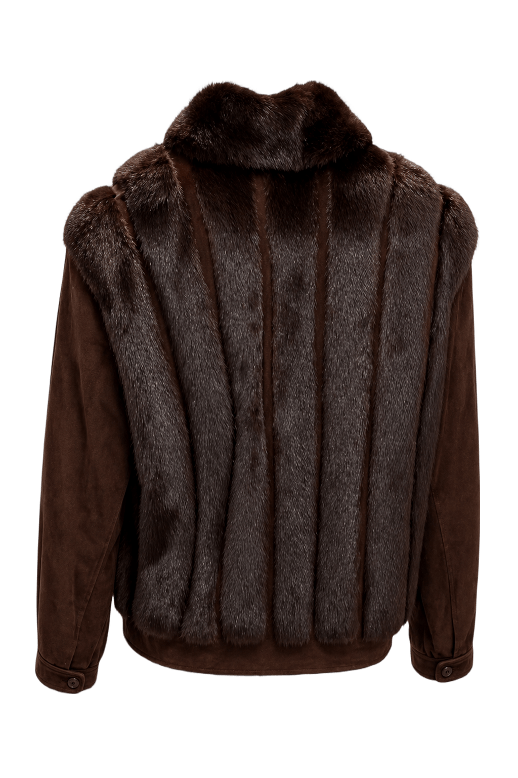 1980s Brown Fur Coat - Back View