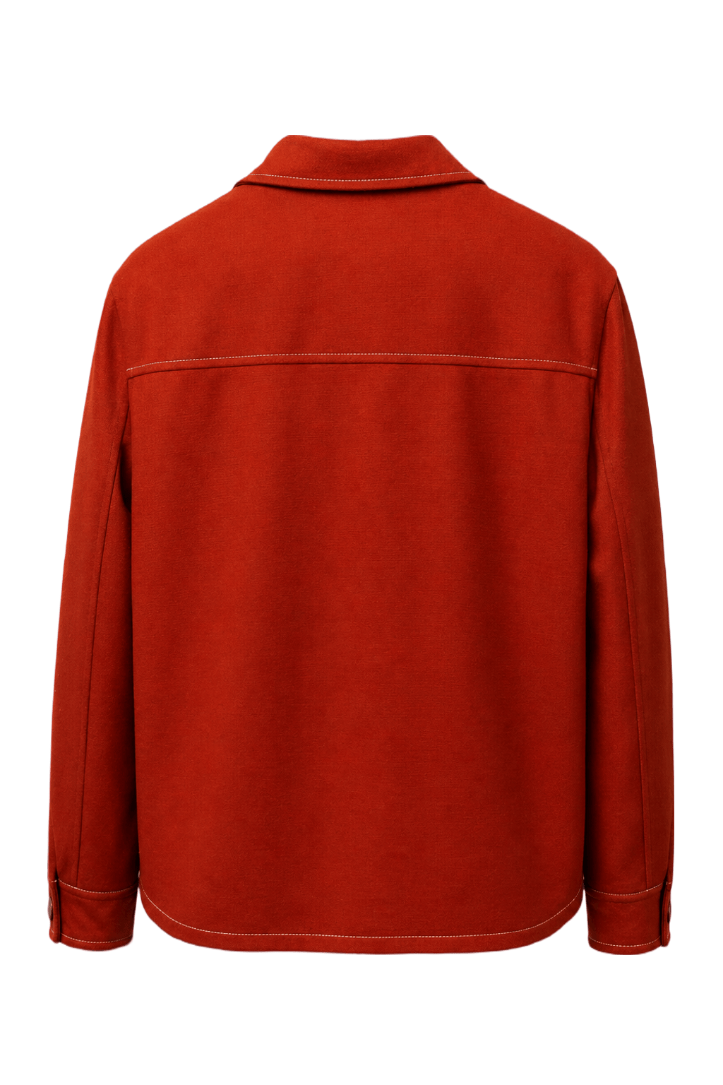 1970s Rust Red Polyester Jacket - Back View