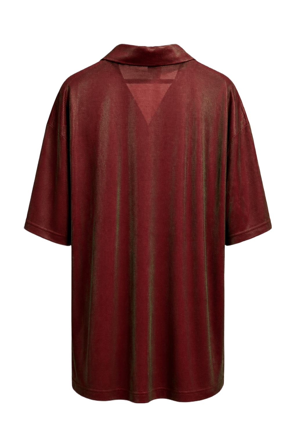 1980s Burgundy Polyester Shirt - Back View