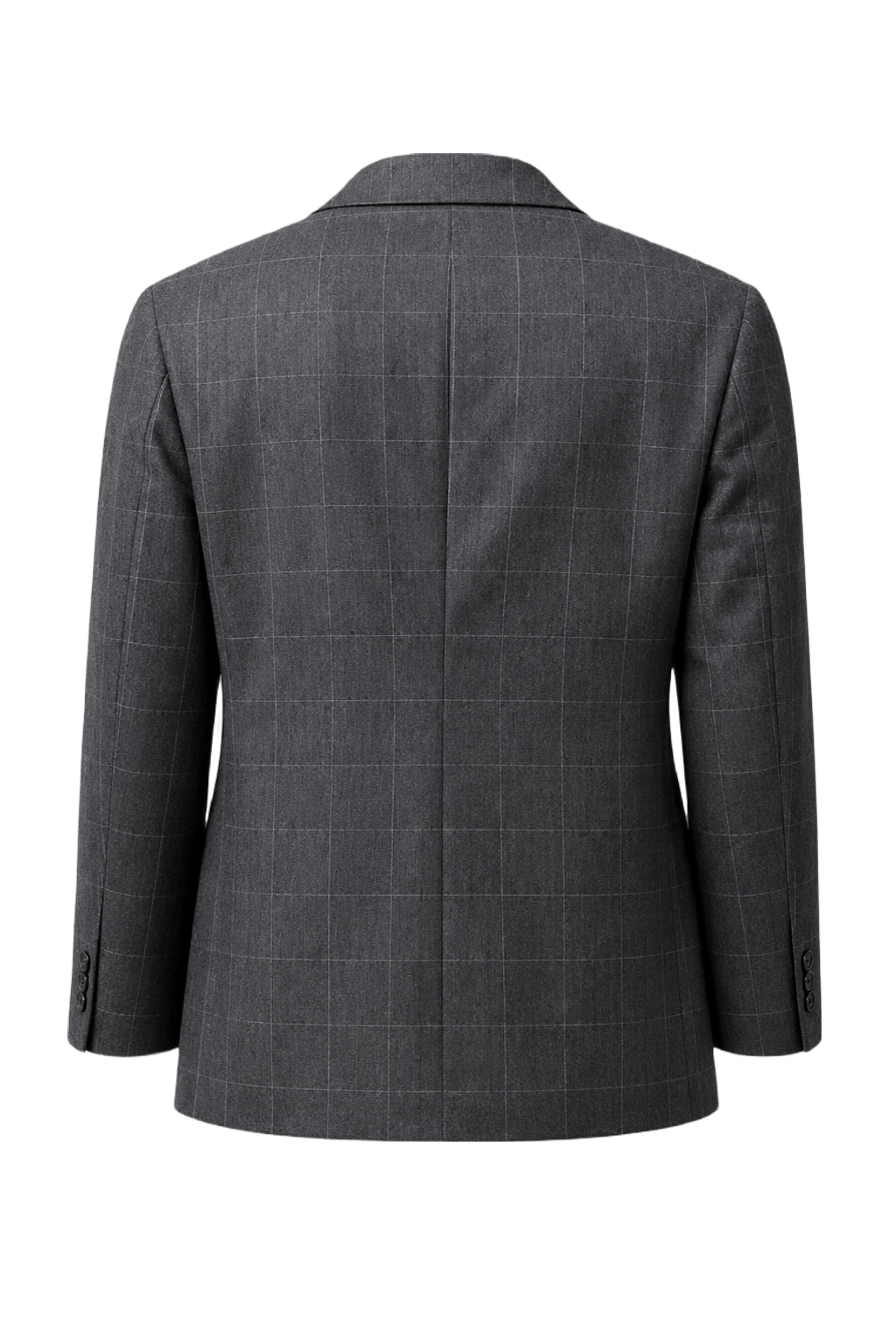 1990s Charcoal Grey Wool Blend Blazer - Back View