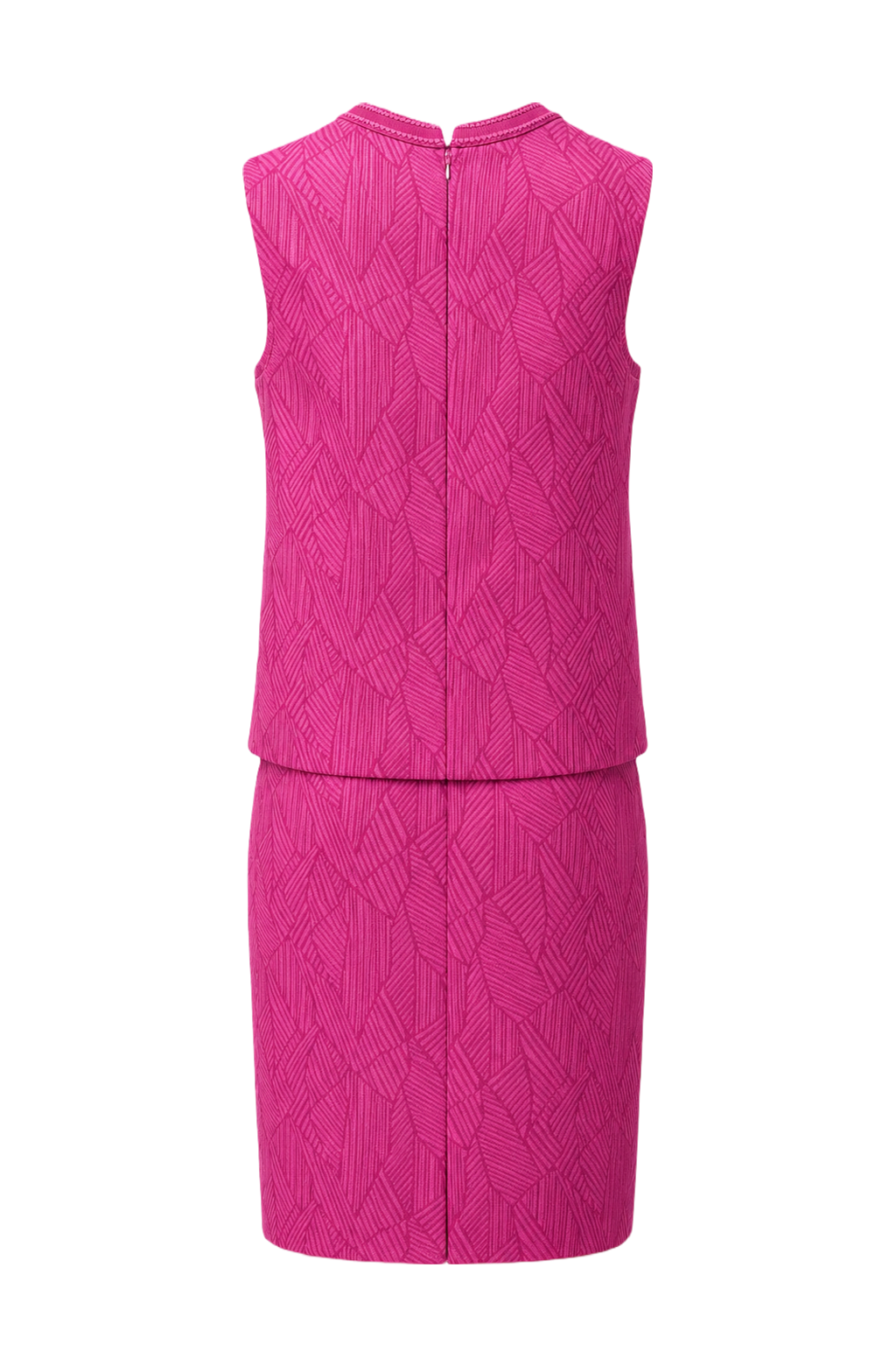 1960s Bright Pink Top and Skirt Set - Back View