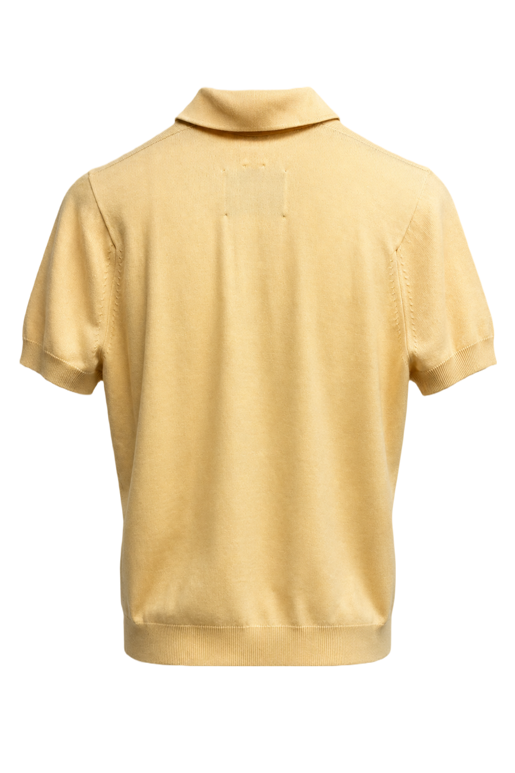 1960s Pale Yellow Cotton Blend Polo - Back View