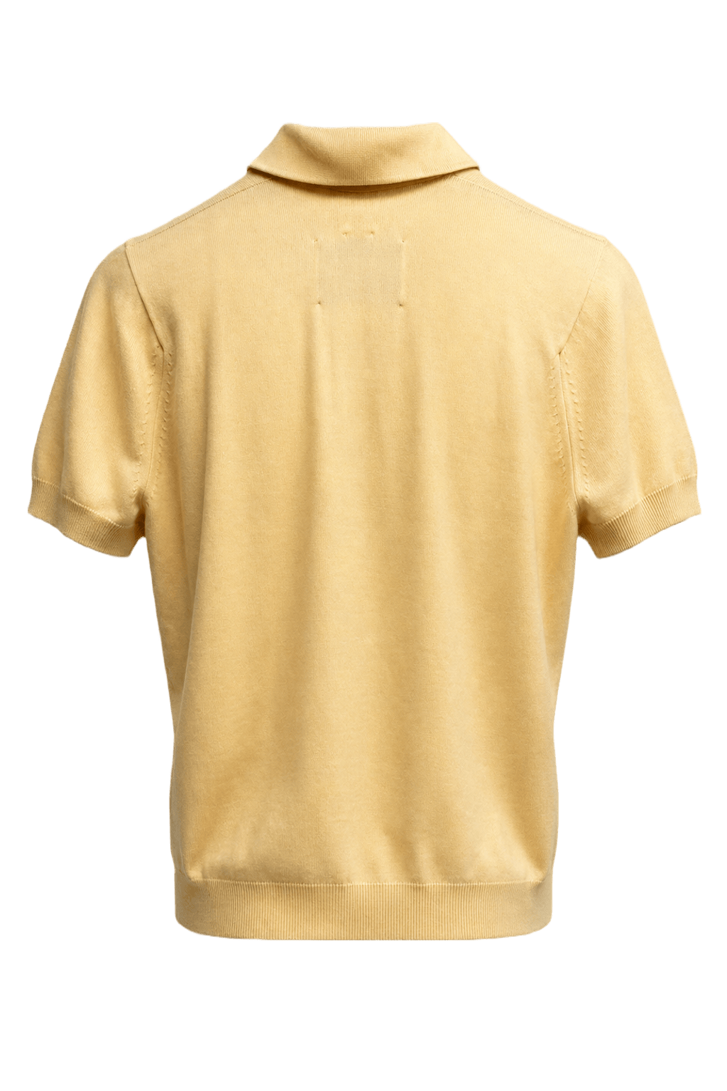 1960s Pale Yellow Cotton Blend Polo - Back View