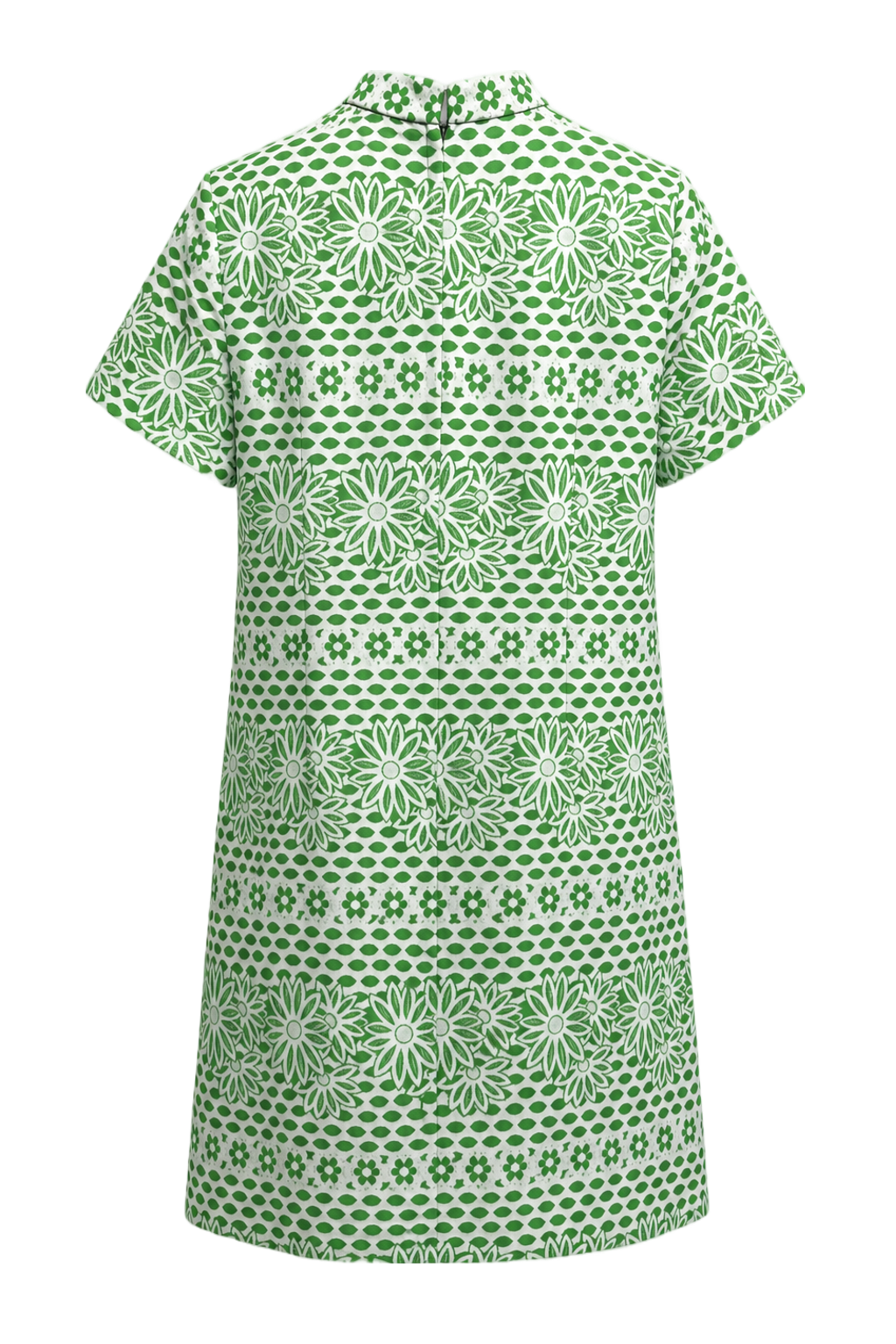 1960s Green Cotton Shift Dress - Back View