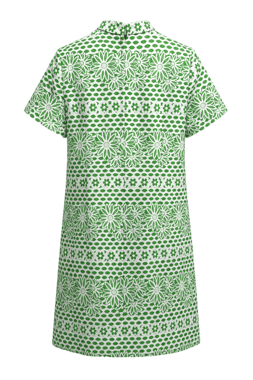 1960s Green Cotton Shift Dress - Back View