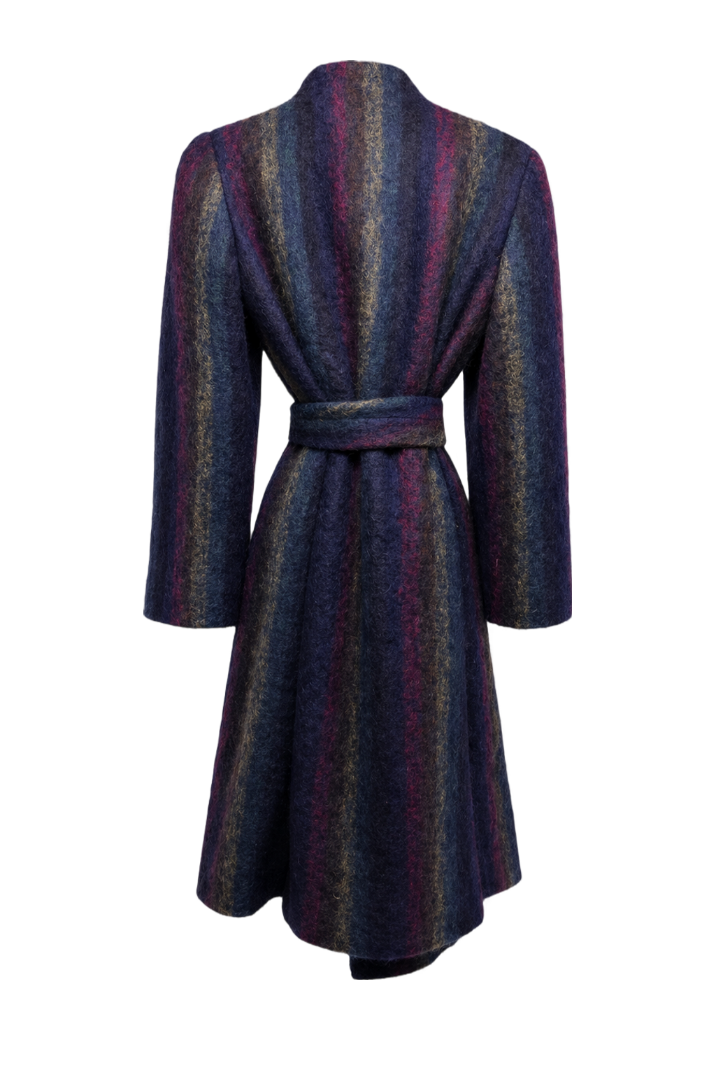 1970s Navy Blue Wool Coat - Back View