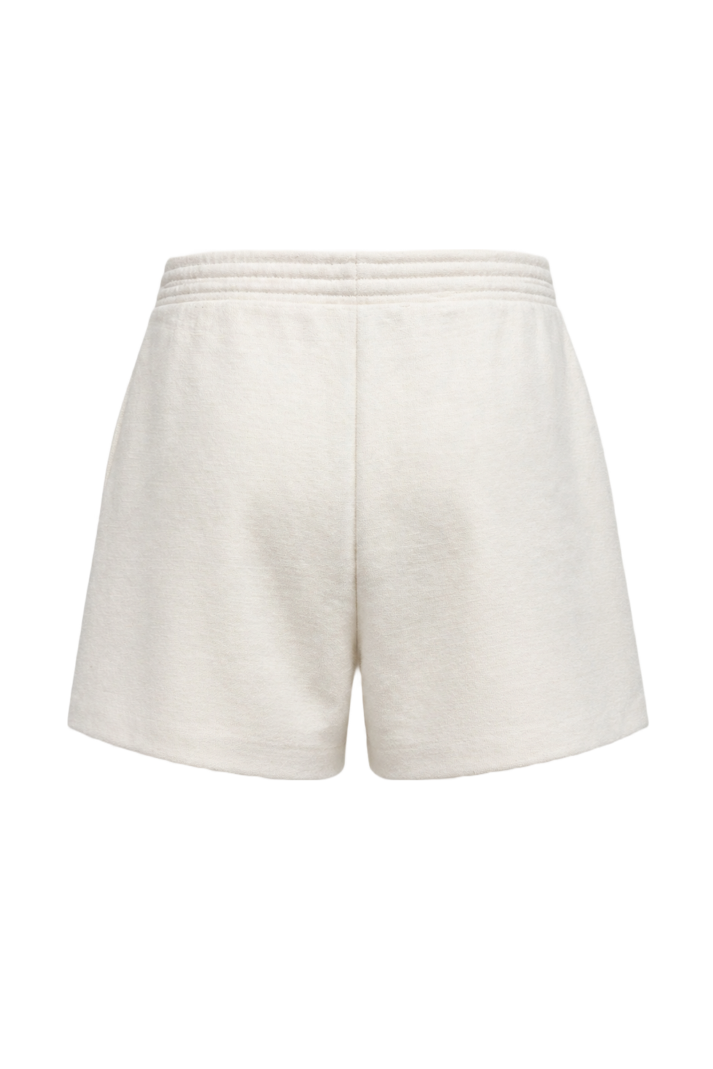 1980s Ivory White Cotton Blend Shorts - Back View