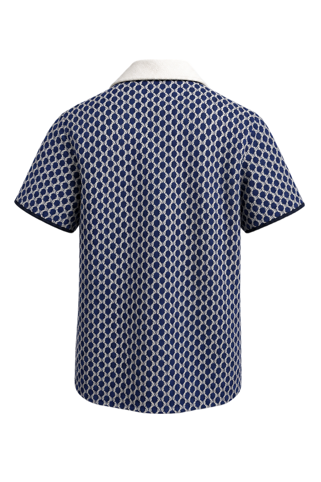 1960s Blue Polyester Blend Shirt - Back View