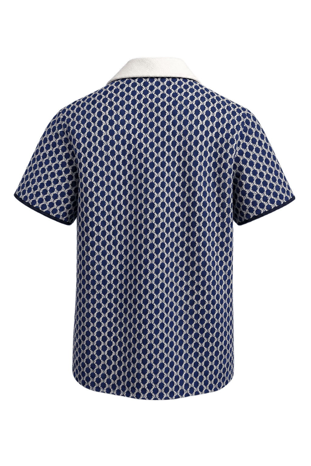 1960s Blue Polyester Blend Shirt - Back View