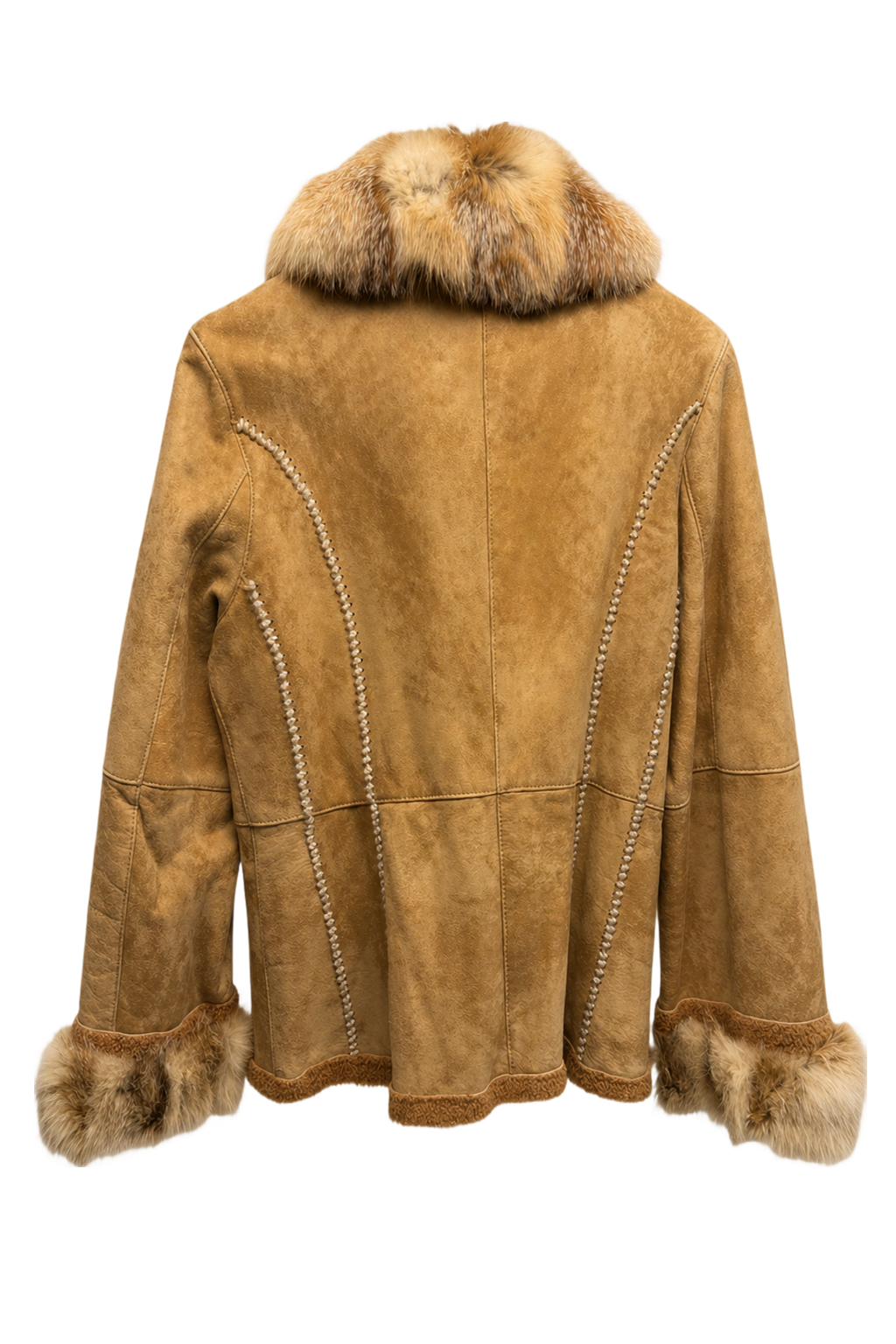 1990s Tan Suede Jacket - Back View