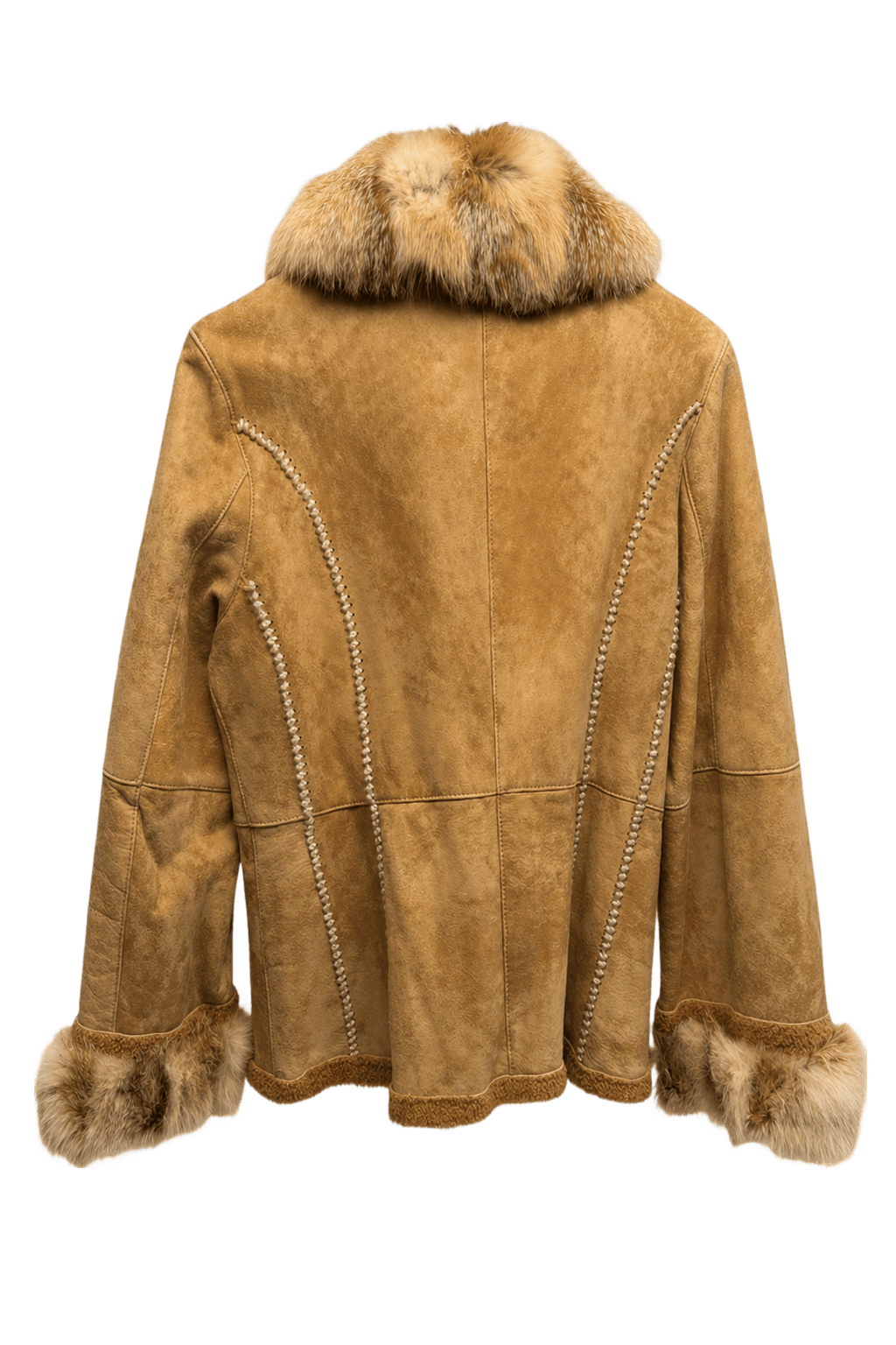 1990s Tan Suede Jacket - Back View