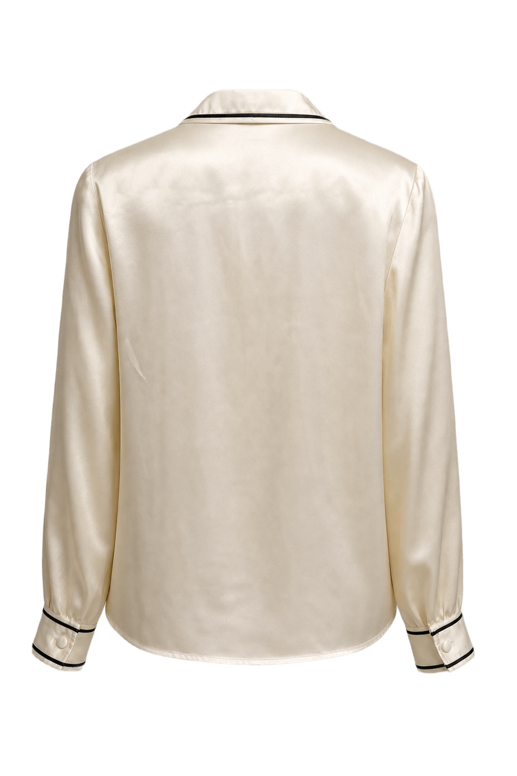 1980s Cream Silk-like Blouse - Back View