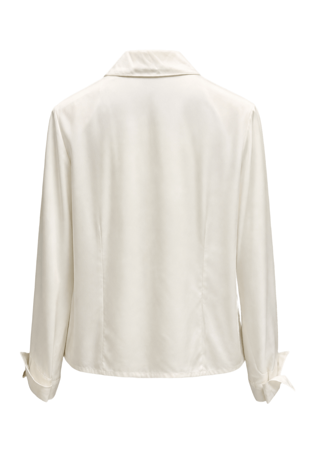 1980s Cream Polyester Blouse - Back View