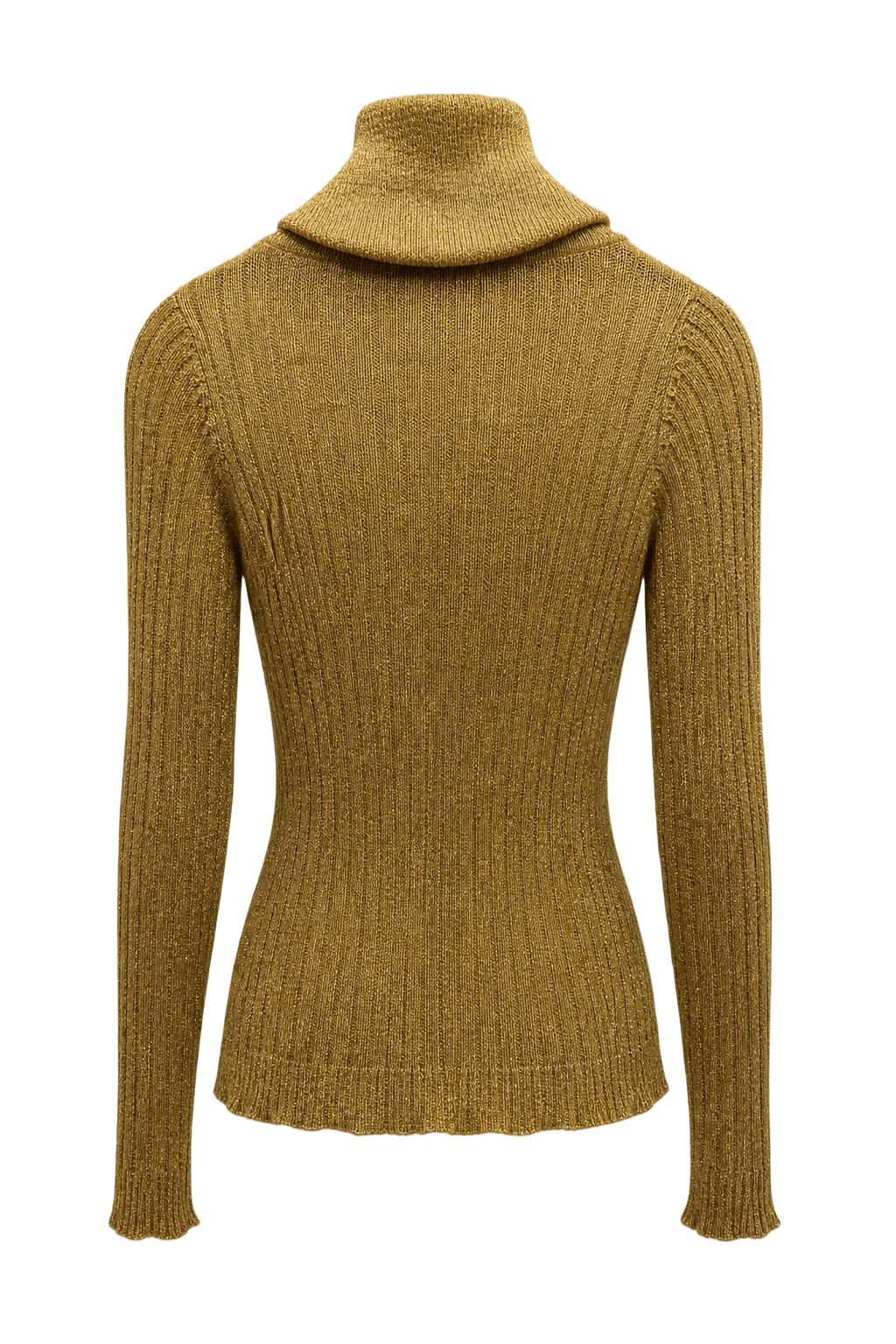 1990s Gold Polyester Sweater - Back View