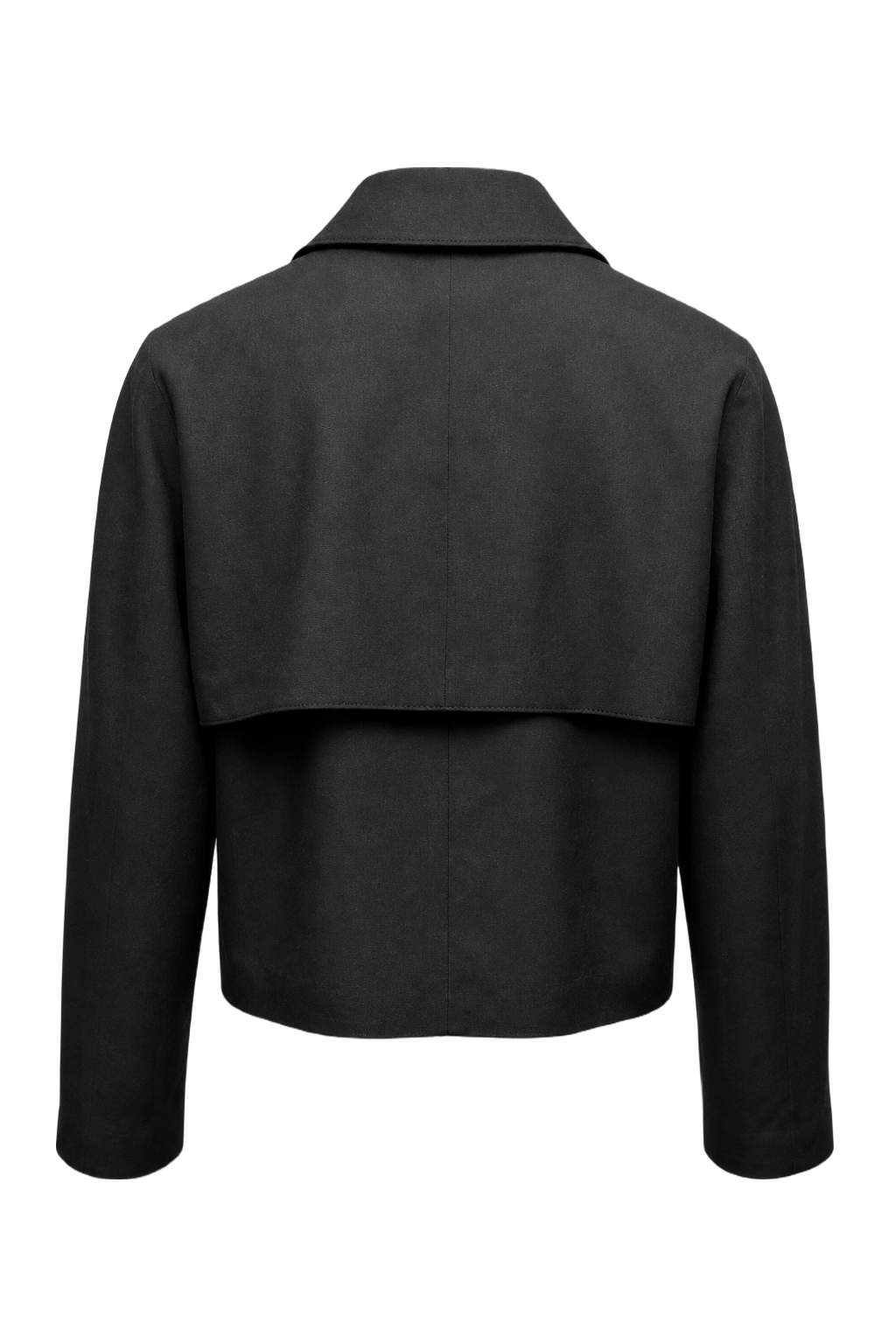 1980s Black Polyester Jacket - Back View