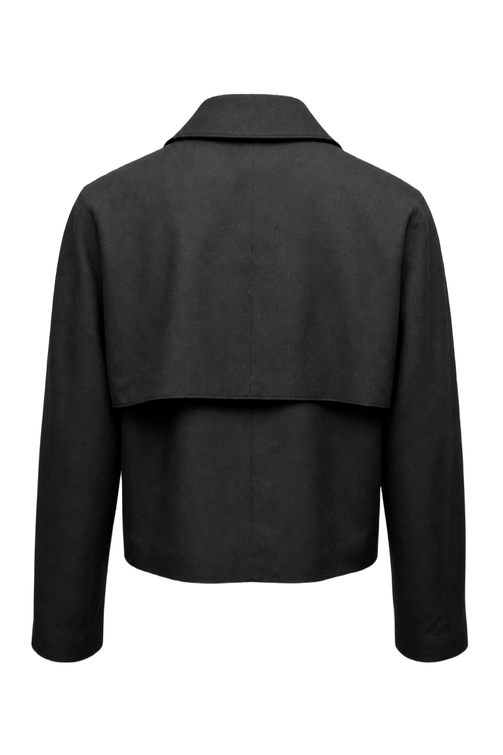 1980s Black Polyester Jacket - Back View