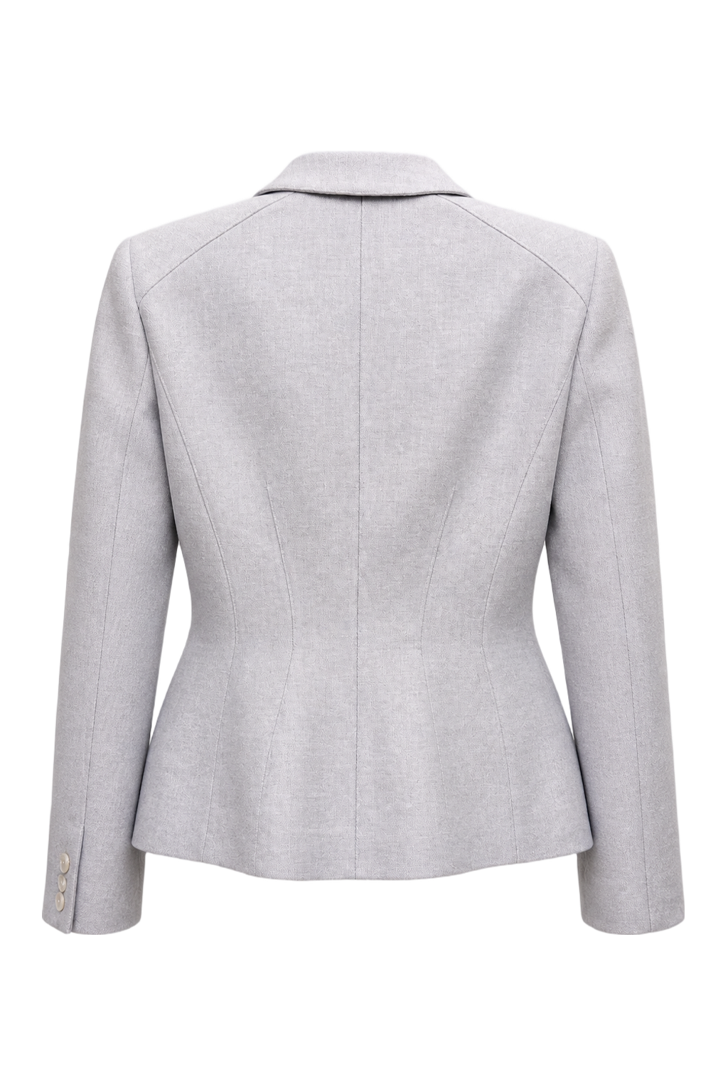 1990s Lavender Gray Polyester Blazer - Back View