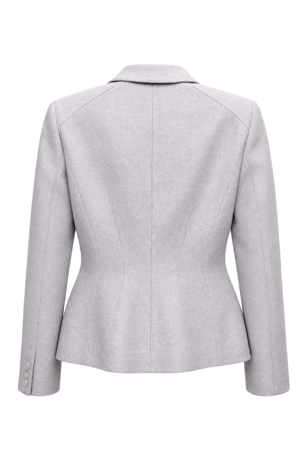 1990s Lavender Gray Polyester Blazer - Back View