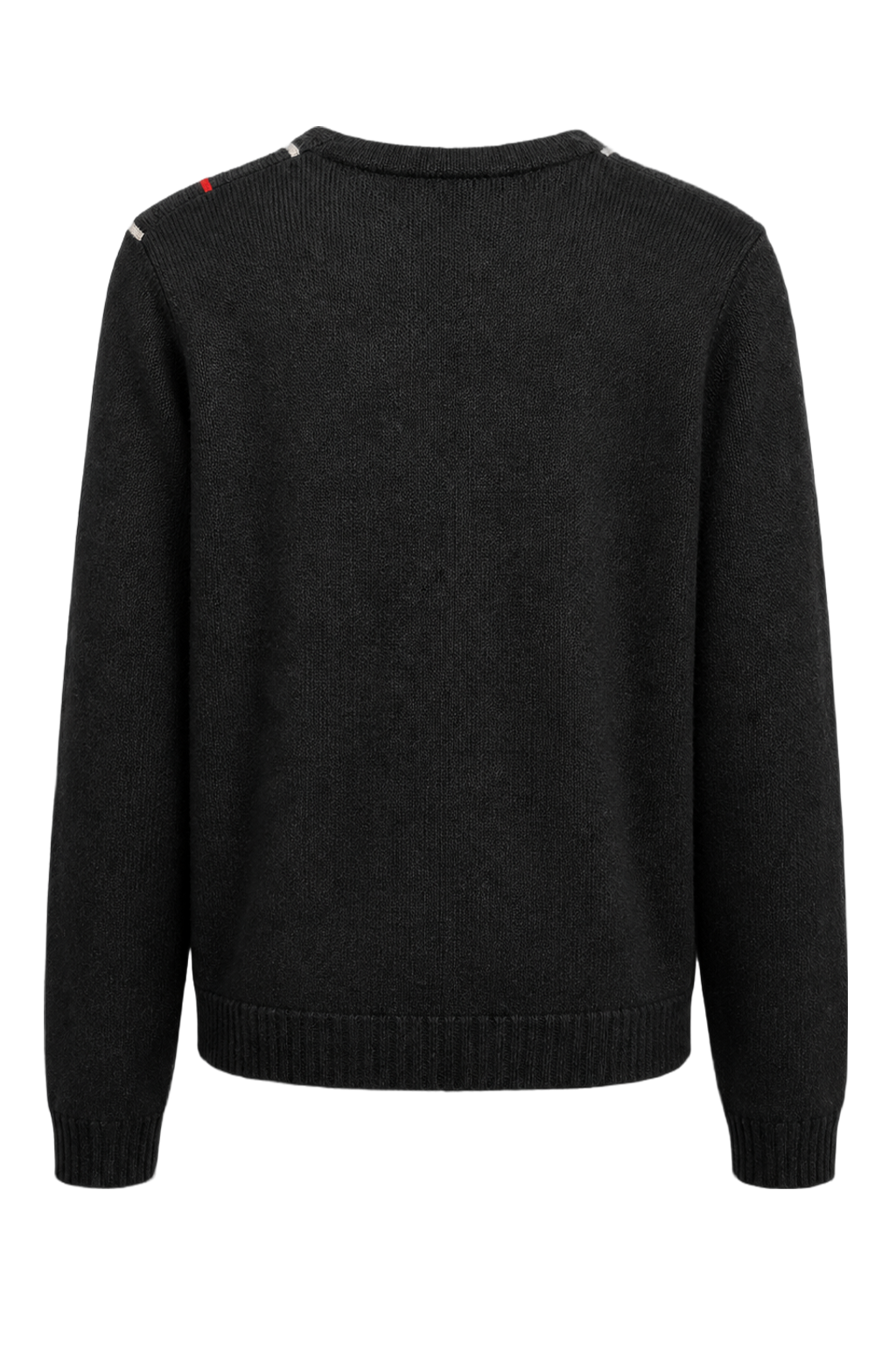 1960s Black Wool Striped Cardigan - Back View