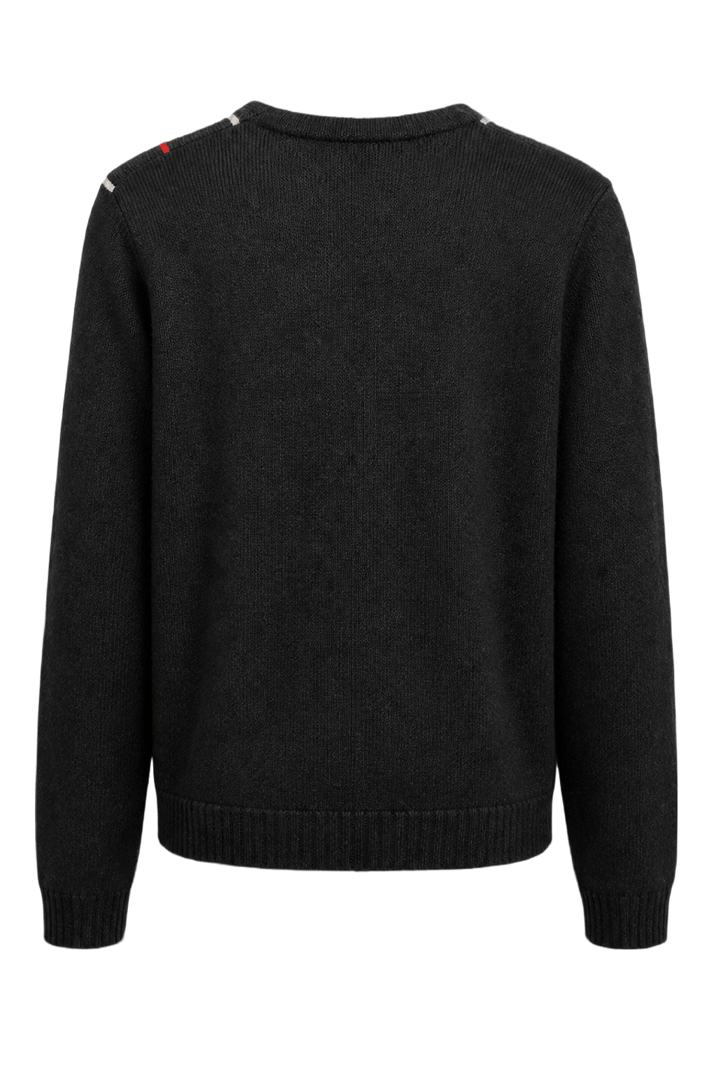 1960s Black Wool Striped Cardigan - Back View