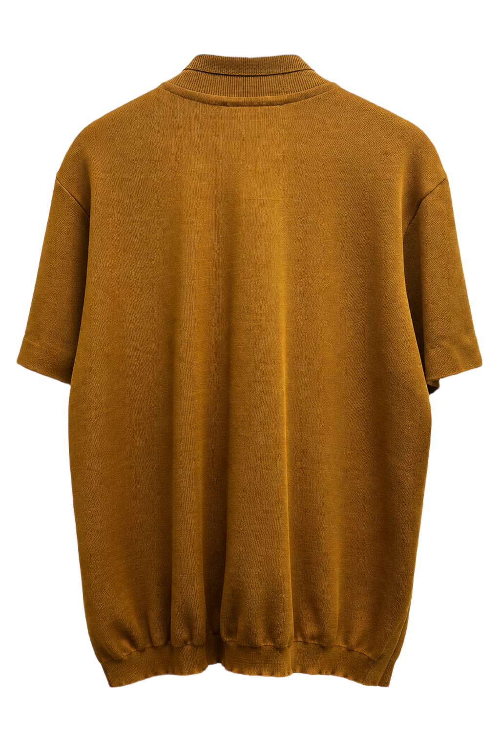1960s Mustard Yellow Polyester Shirt - Back View