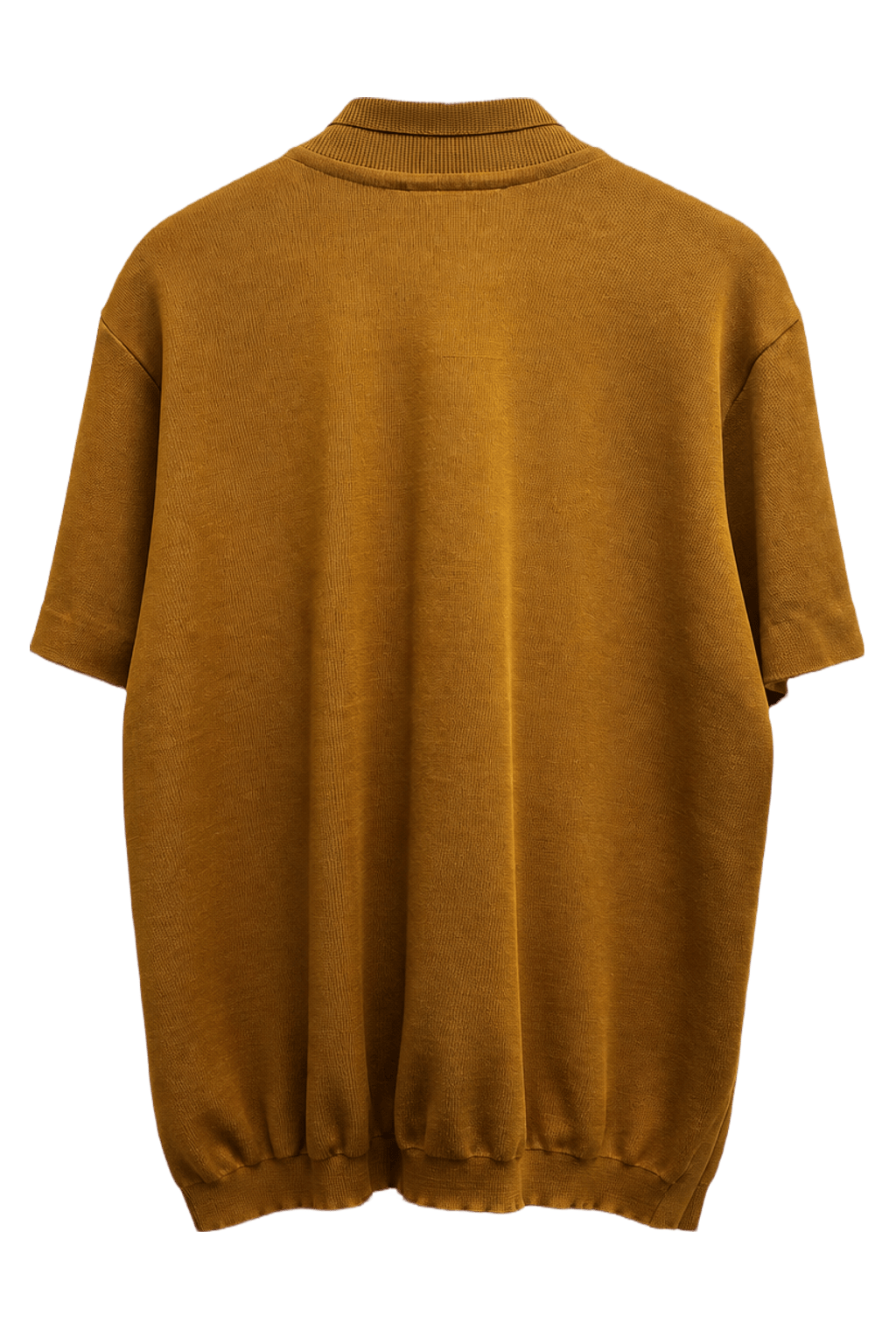 1960s Mustard Yellow Polyester Shirt - Back View