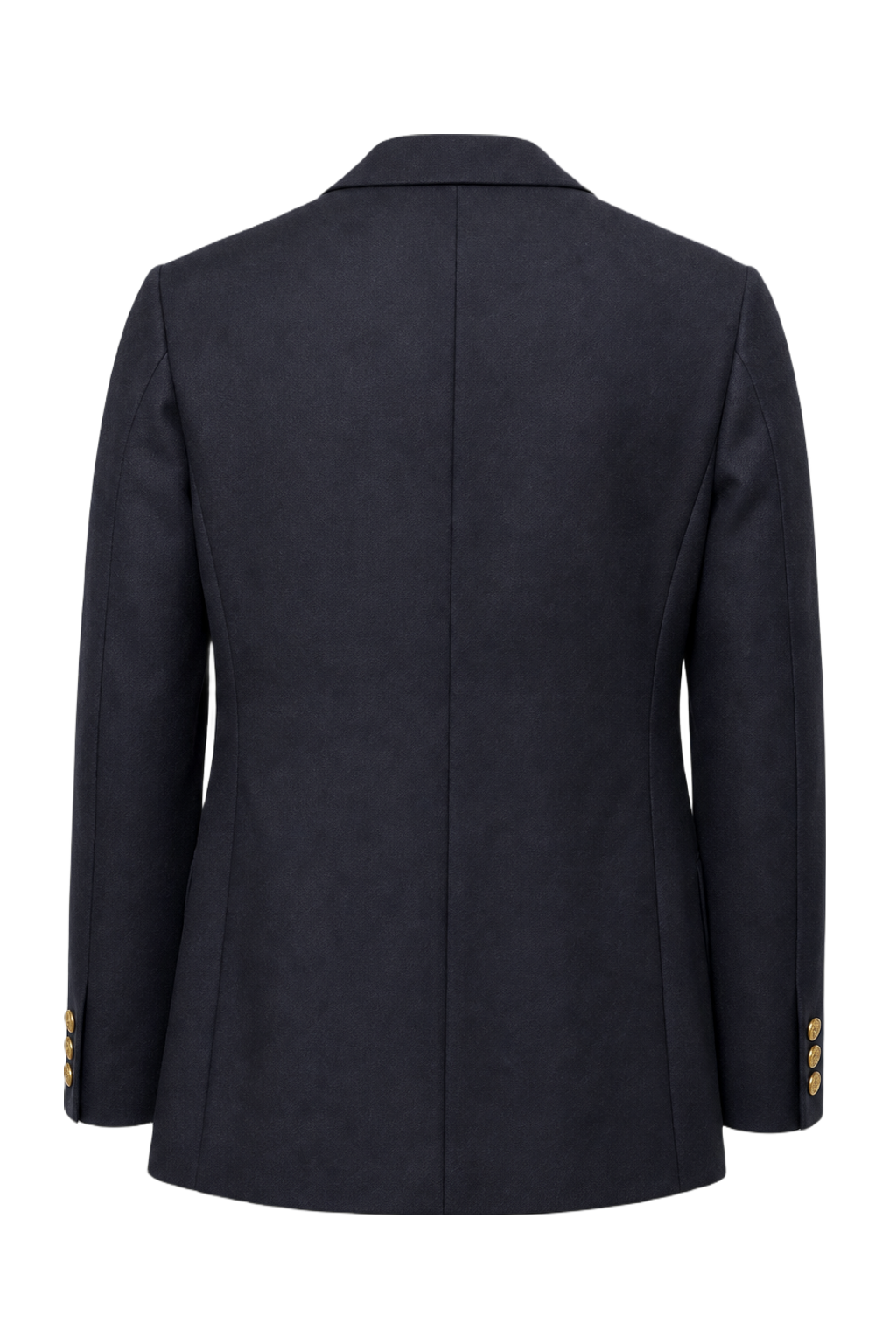 1970s Navy Blue Wool Blazer - Back View