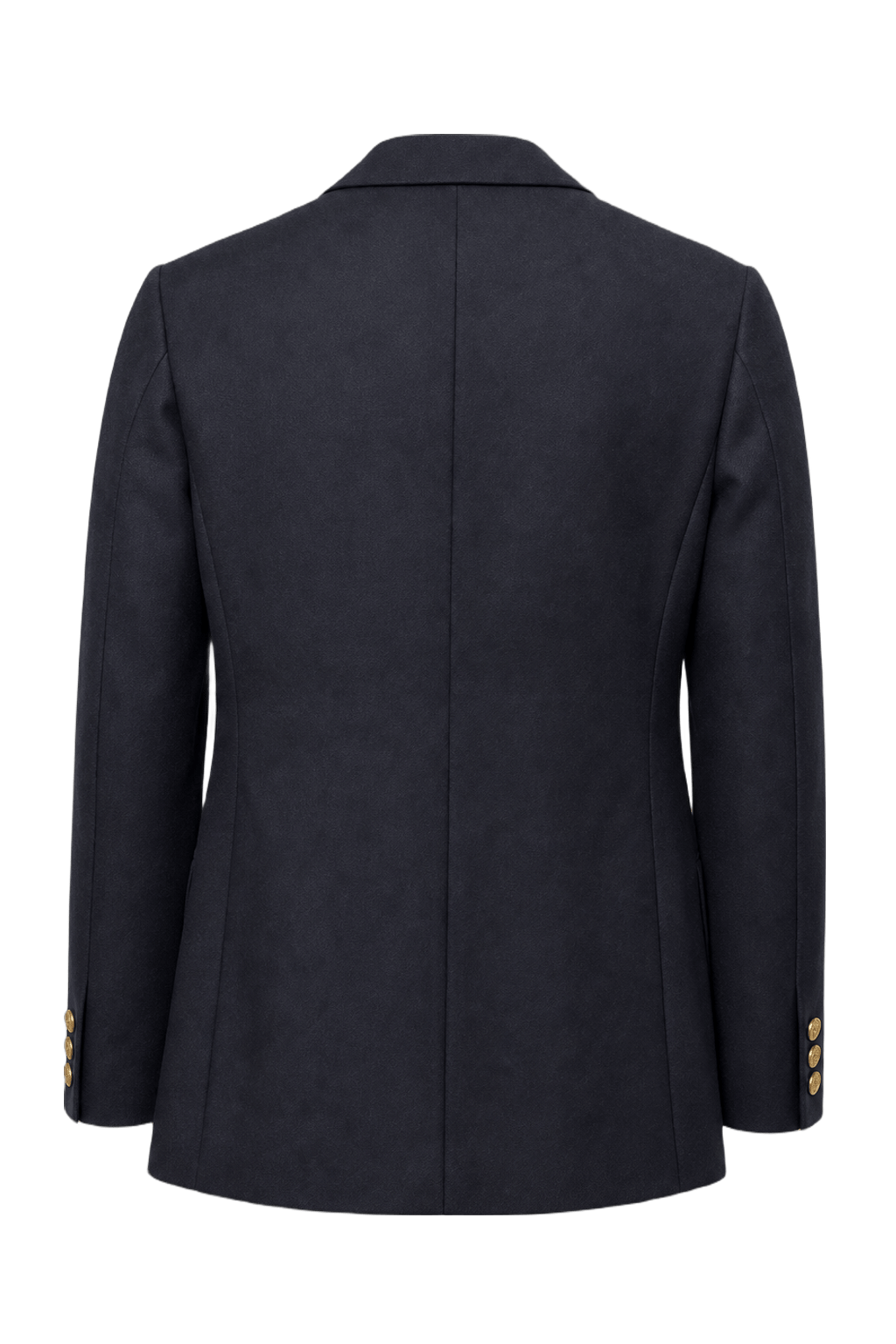 1970s Navy Blue Wool Blazer - Back View