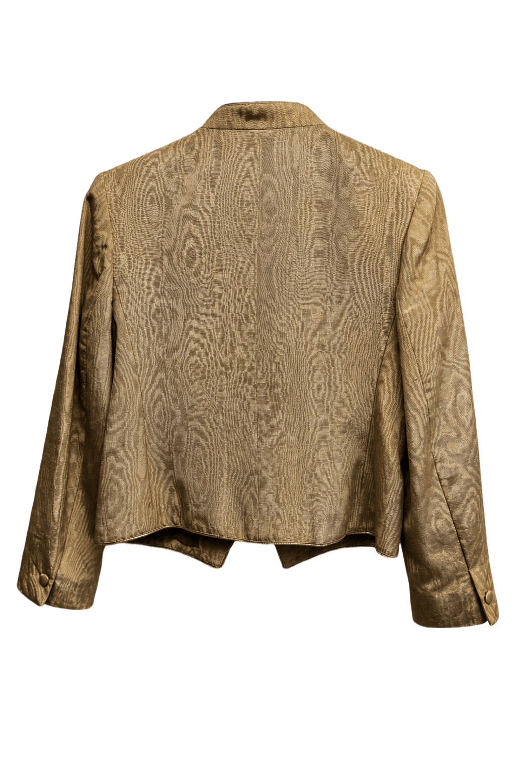 1980s Mustard Yellow Silk-like Jacket - Back View