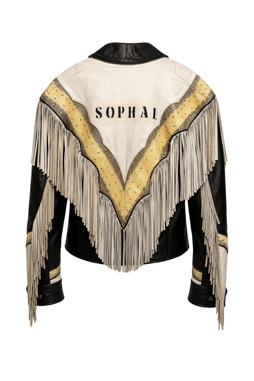 1990s White Leather Jacket - Back View