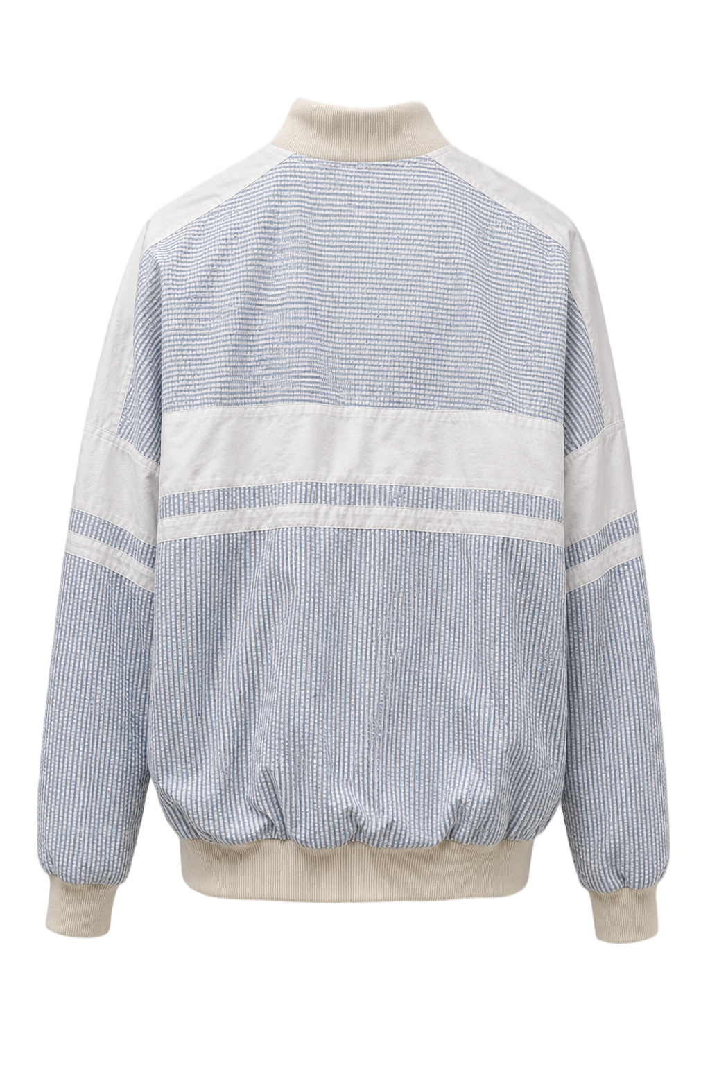 1980s White Blue Cotton Jacket - Back View