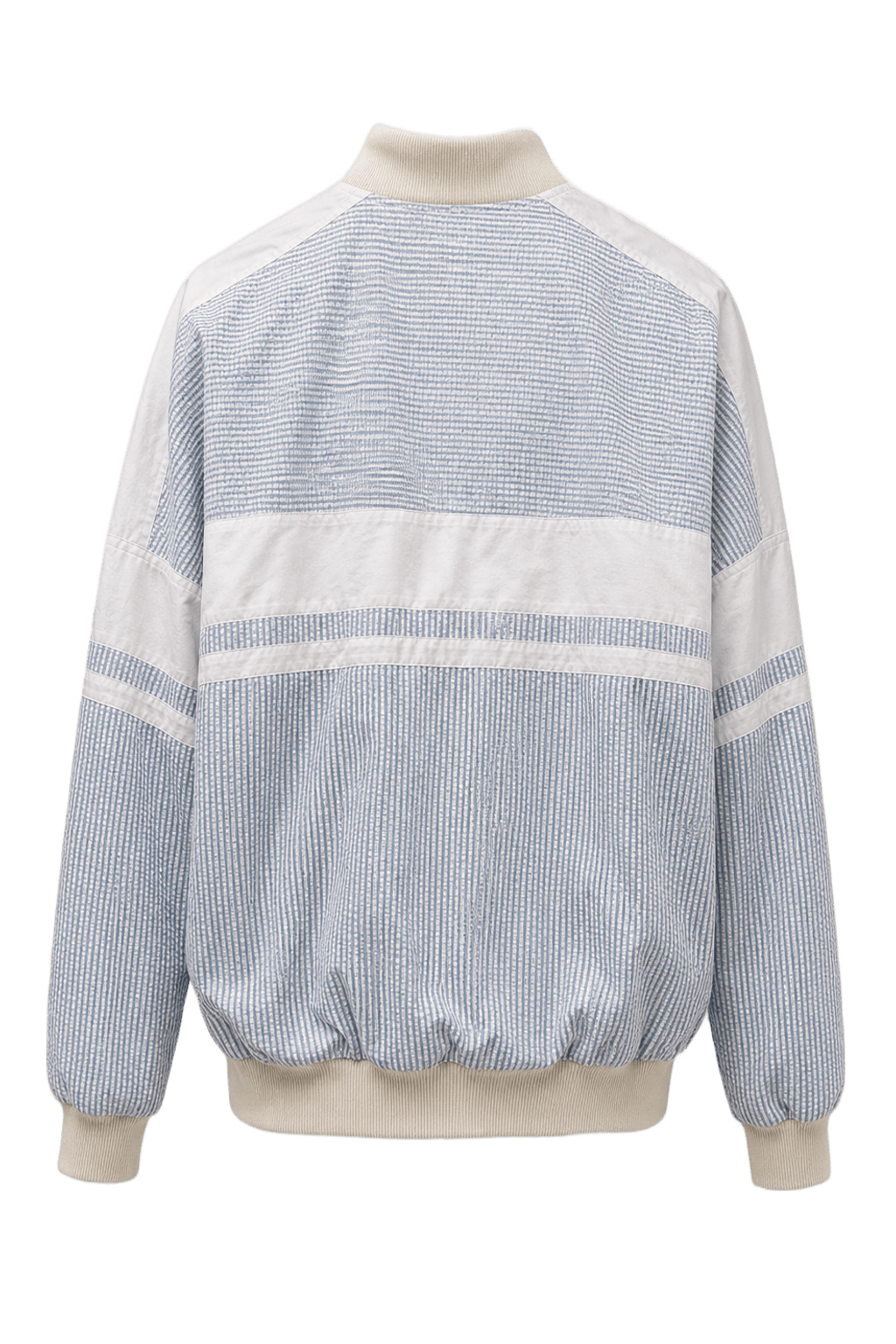 1980s White Blue Cotton Jacket - Back View