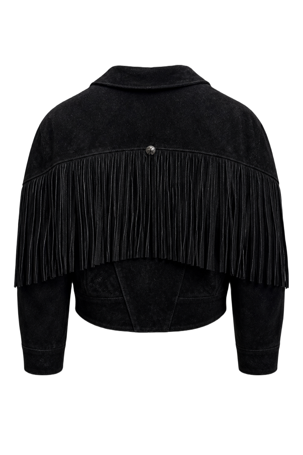 1970s Black Suede Jacket - Back View